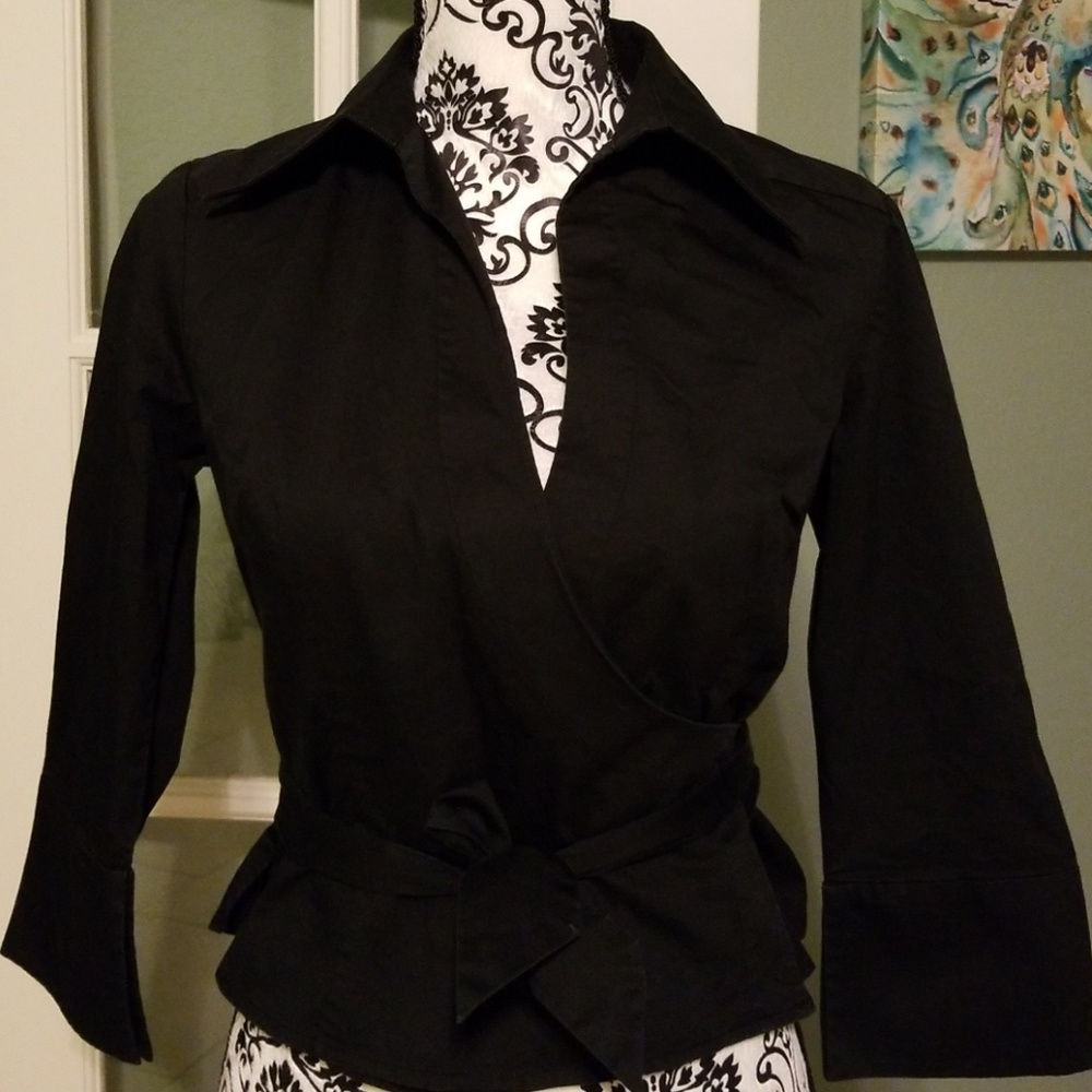 EXPRESS STRETCH BLACK TOP 3/4 sleeve
